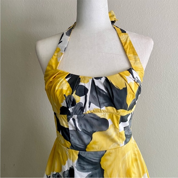 Macy’s Ruby Rox Halter Yellow Floral Women’s Cocktail Dress✨ - Picture 2 of 7